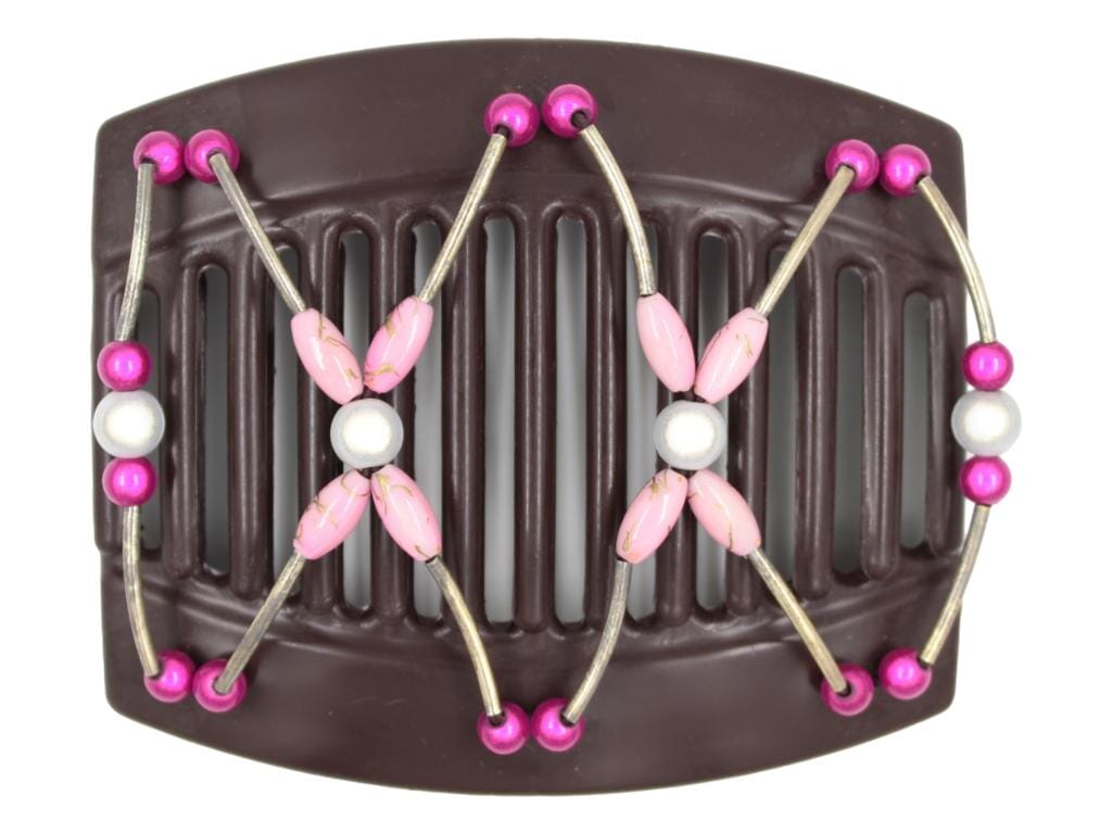 African Butterfly Thick Hair Comb - Beada Tube Brown 69