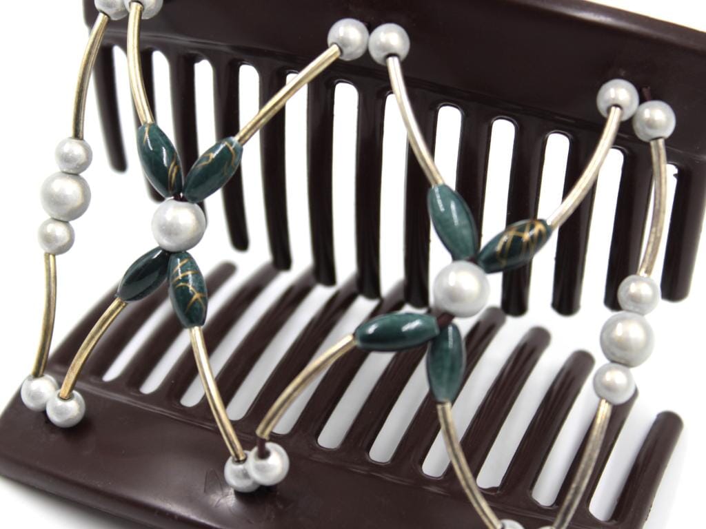 African Butterfly Thick Hair Comb - Beada Tube Brown 70