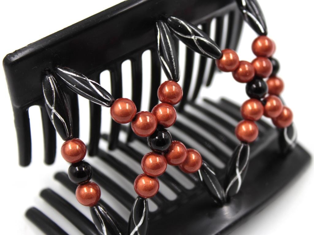 African Butterfly Thick Hair Comb - Dalena Black 137