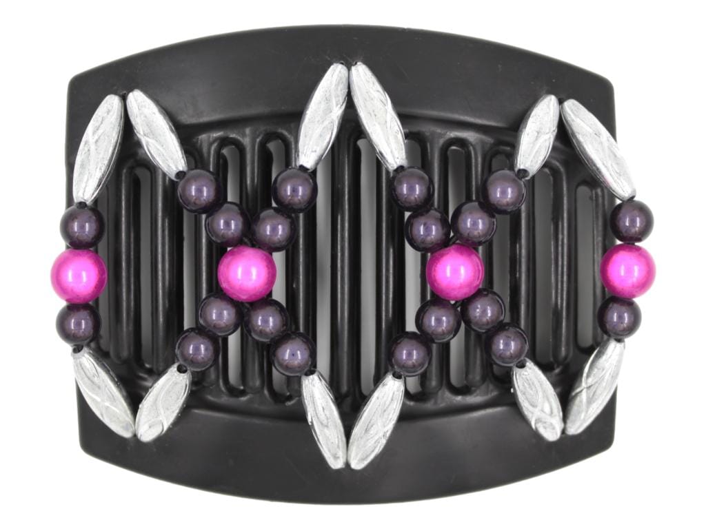 African Butterfly Thick Hair Comb - Dalena Black 138