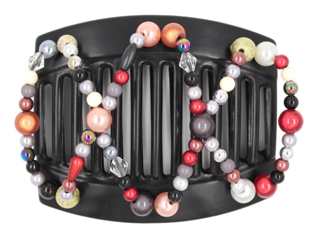 African Butterfly Thick Hair Comb - Dalena Black 140