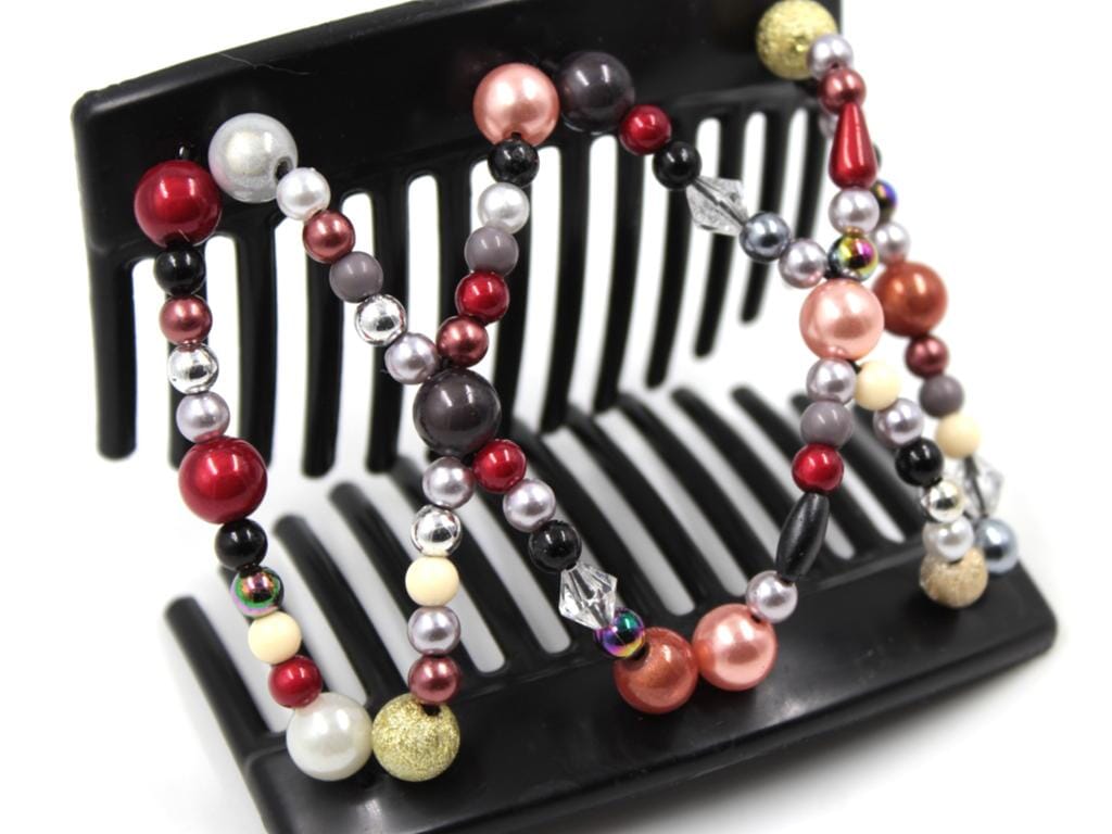 African Butterfly Thick Hair Comb - Dalena Black 140