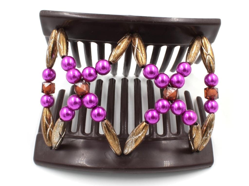 African Butterfly Thick Hair Comb - Dalena Brown 154