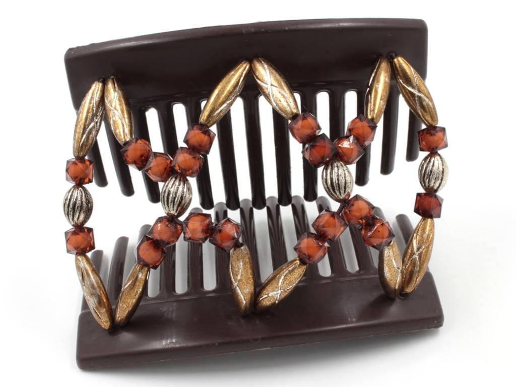 African Butterfly Thick Hair Comb - Dalena Brown 156