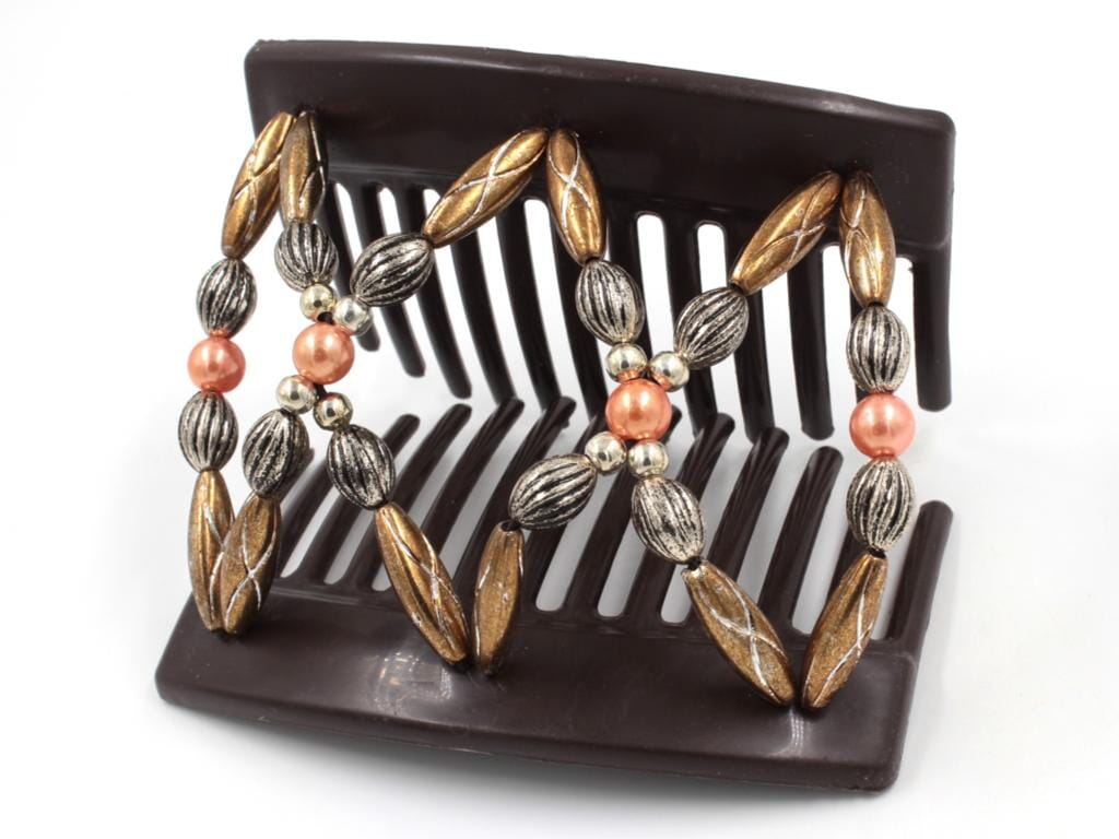 African Butterfly Thick Hair Comb - Dalena Brown 158