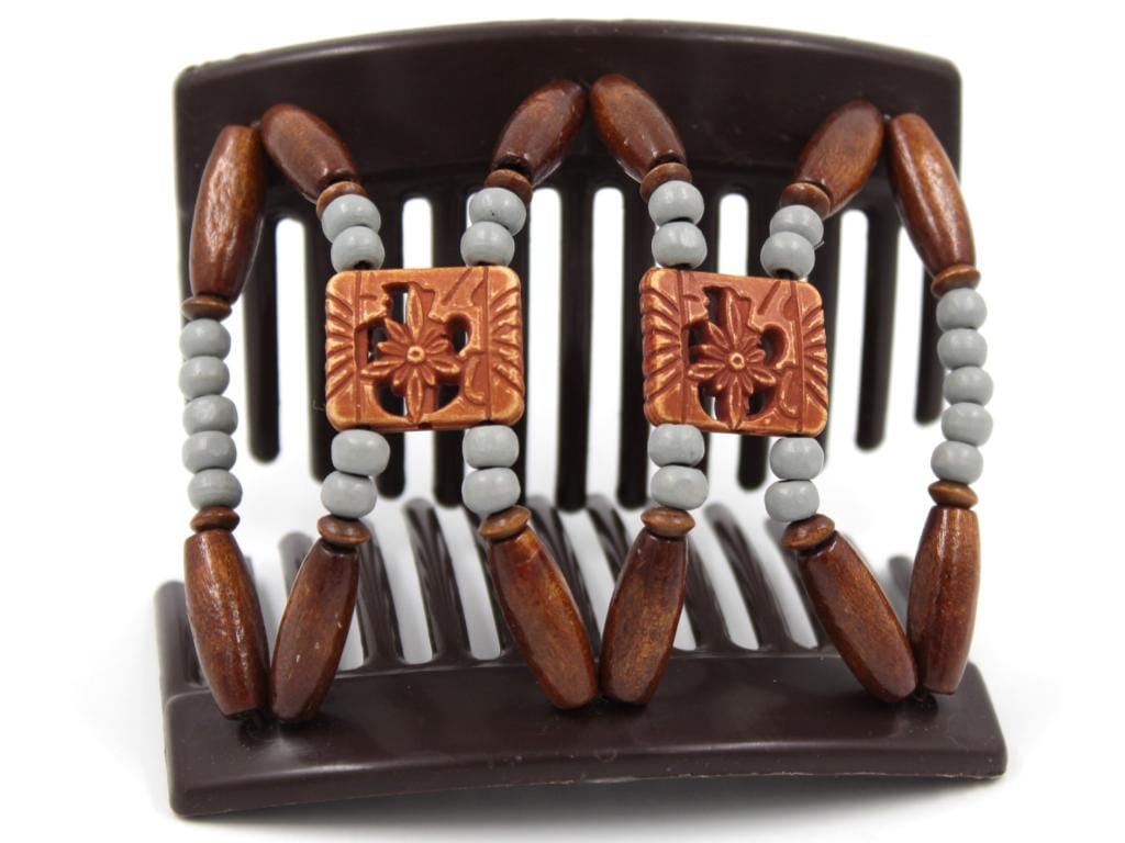 African Butterfly Thick Hair Comb - Dupla Brown 162