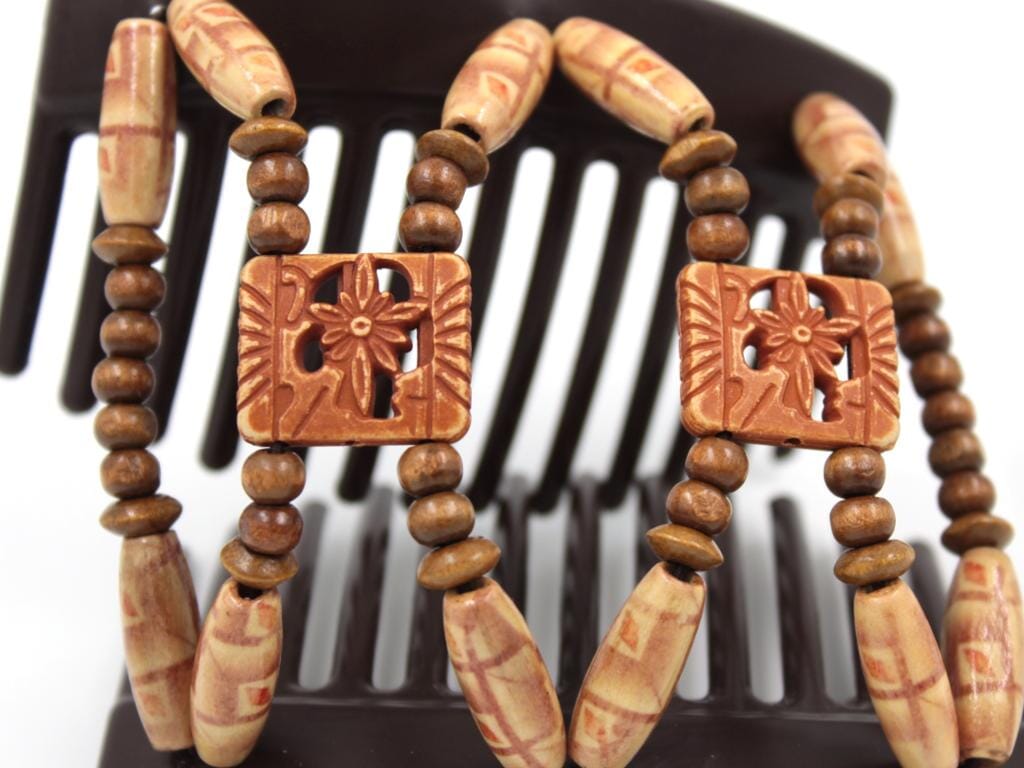 African Butterfly Thick Hair Comb - Dupla Brown 163