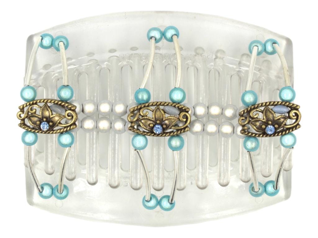 African Butterfly Thick Hair Comb - Flowers Clear 66