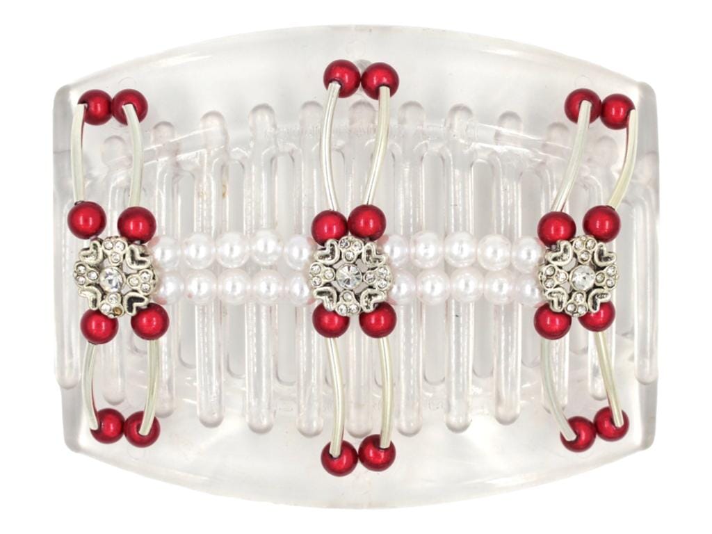 African Butterfly Thick Hair Comb - Flowers Clear 78