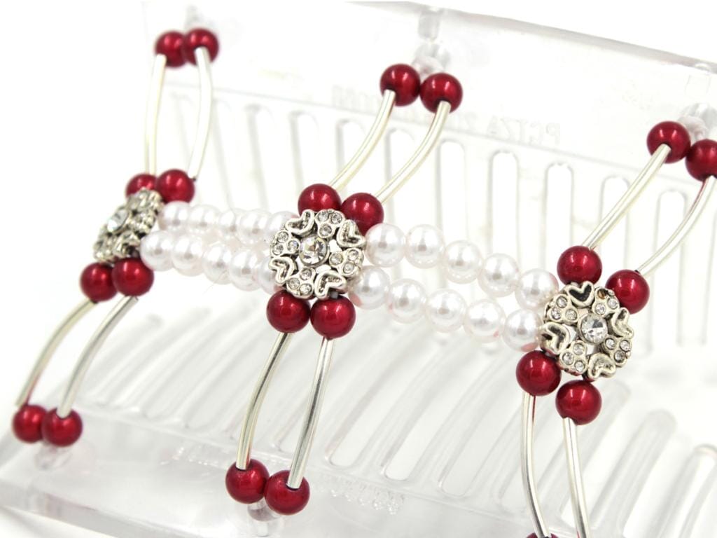 African Butterfly Thick Hair Comb - Flowers Clear 78