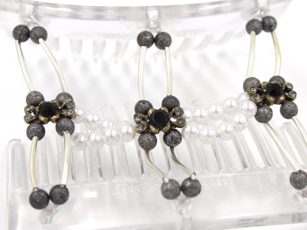 African Butterfly Thick Hair Comb - Flowers Clear 79