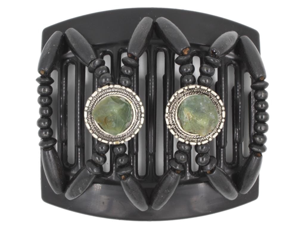 African Butterfly Thick Hair Comb - Gemstone Black 66