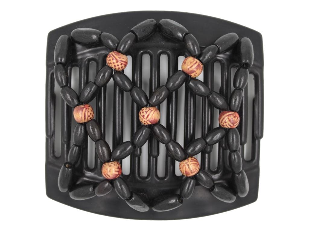 African Butterfly Thick Hair Comb - Ndebele Black 131