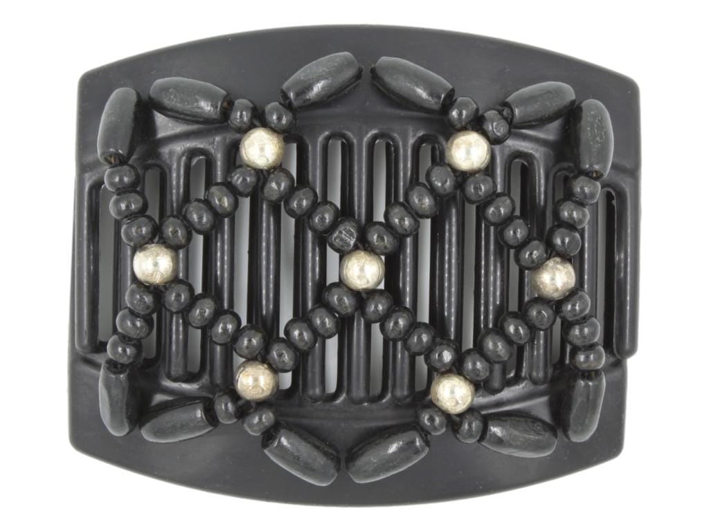 African Butterfly Thick Hair Comb - Ndebele Black 81