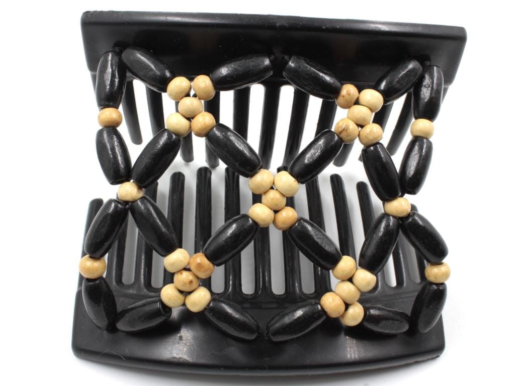 African Butterfly Thick Hair Comb - Ndebele Black 82