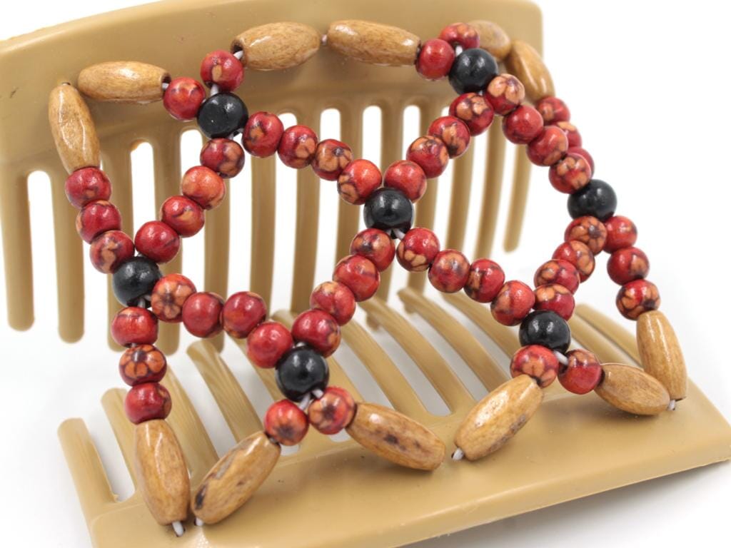 African Butterfly Thick Hair Comb - Ndebele Blonde 100