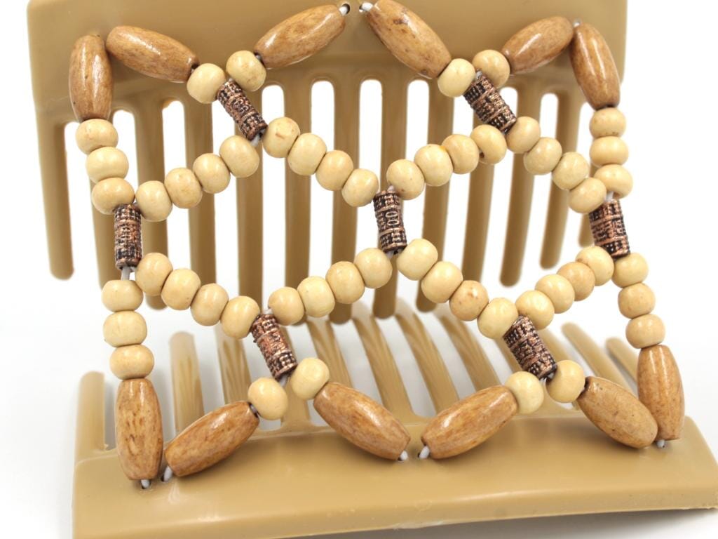 African Butterfly Thick Hair Comb - Ndebele Blonde 101