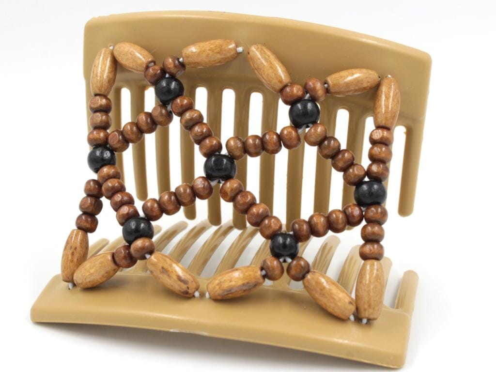 African Butterfly Thick Hair Comb - Ndebele Blonde 97