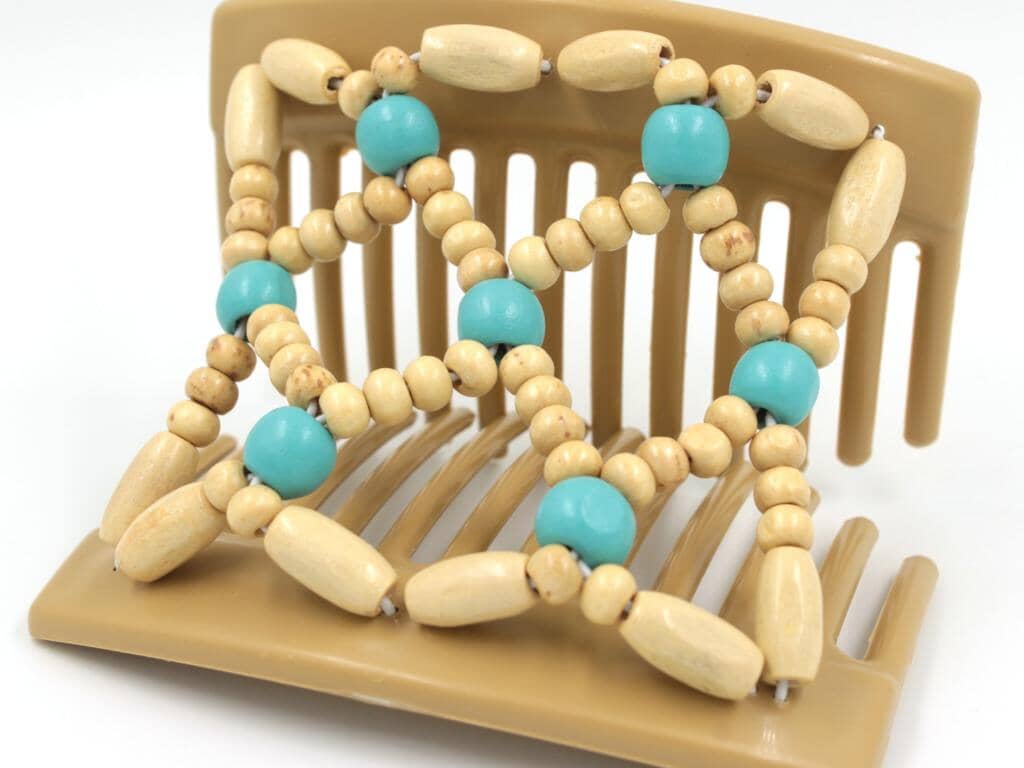 African Butterfly Thick Hair Comb - Ndebele Blonde 98