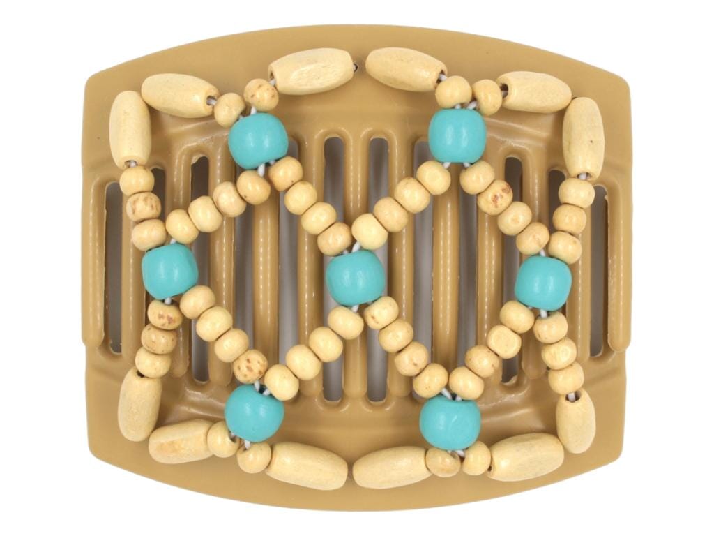 African Butterfly Thick Hair Comb - Ndebele Blonde 98