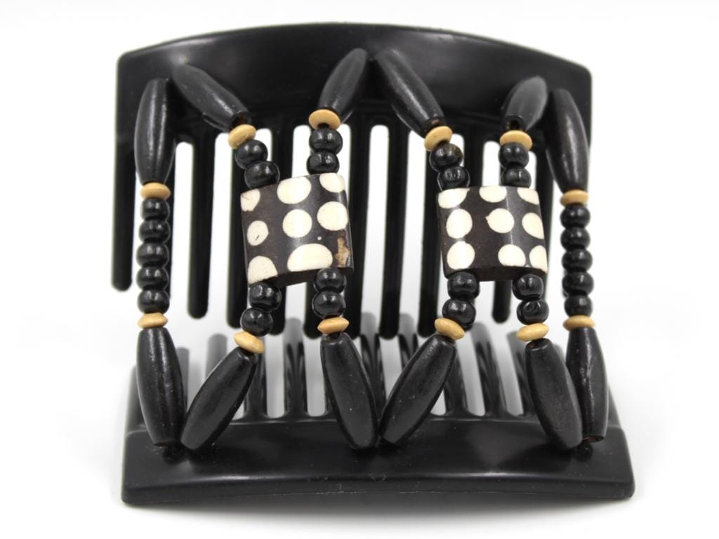 African Butterfly Thick Hair Comb - Stones & Bones Black 131