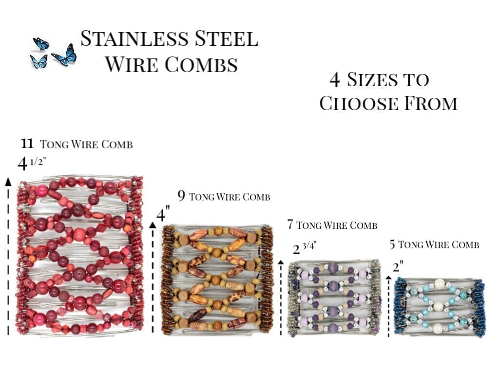 African Butterfly Wire Hair Clips Multiple Sizes to Choose From