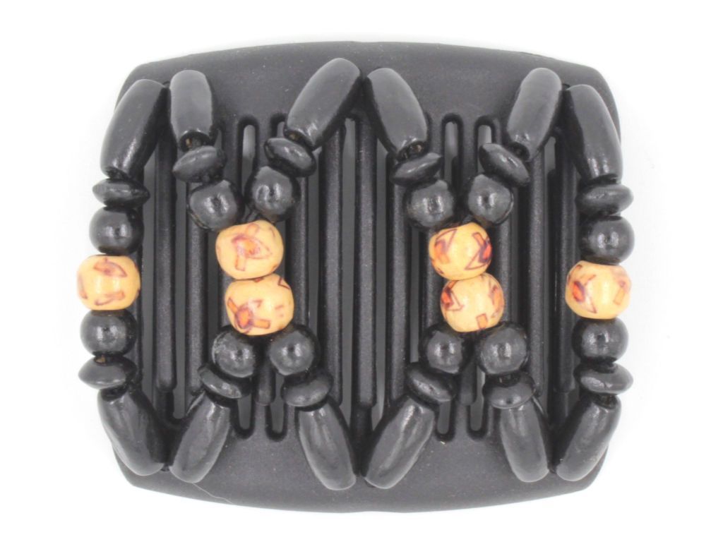 African Butterfly Chameleon Hair Comb - Beada Black 11