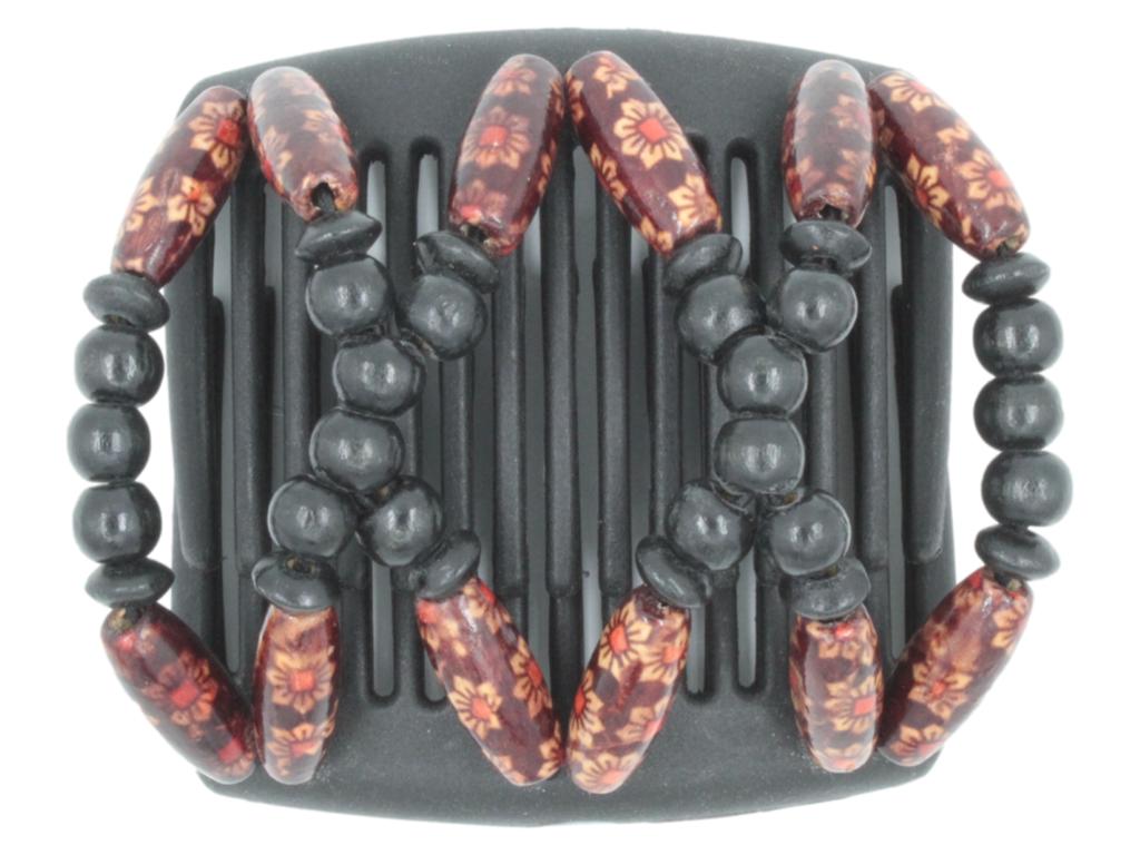 African Butterfly Chameleon Hair Comb - Beada Black 41