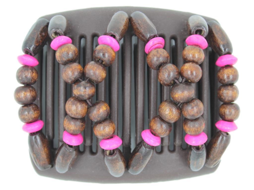 African Butterfly Chameleon Hair Comb - Beada Brown 38