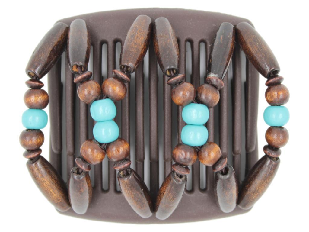 African Butterfly Chameleon Hair Comb - Beada Brown 40