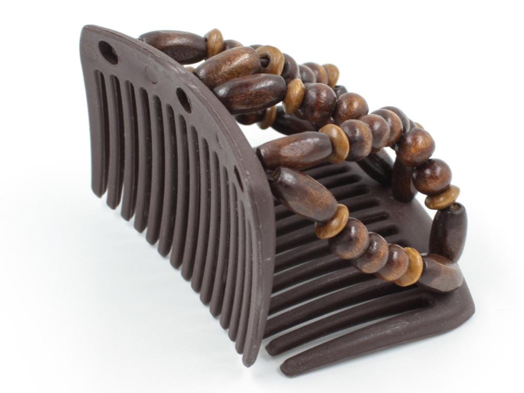African Butterfly Chameleon Hair Comb - Beada Brown 66