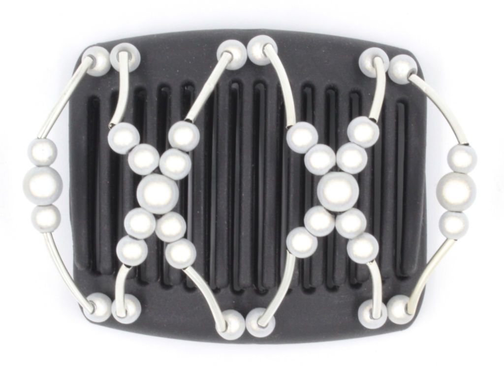 African Butterfly Chameleon Hair Comb - Beada Tube Black 07