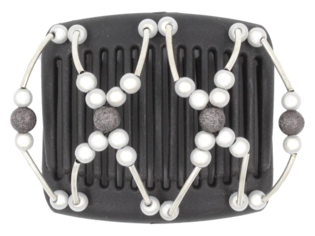 African Butterfly Chameleon Hair Comb - Beada Tube Black 17