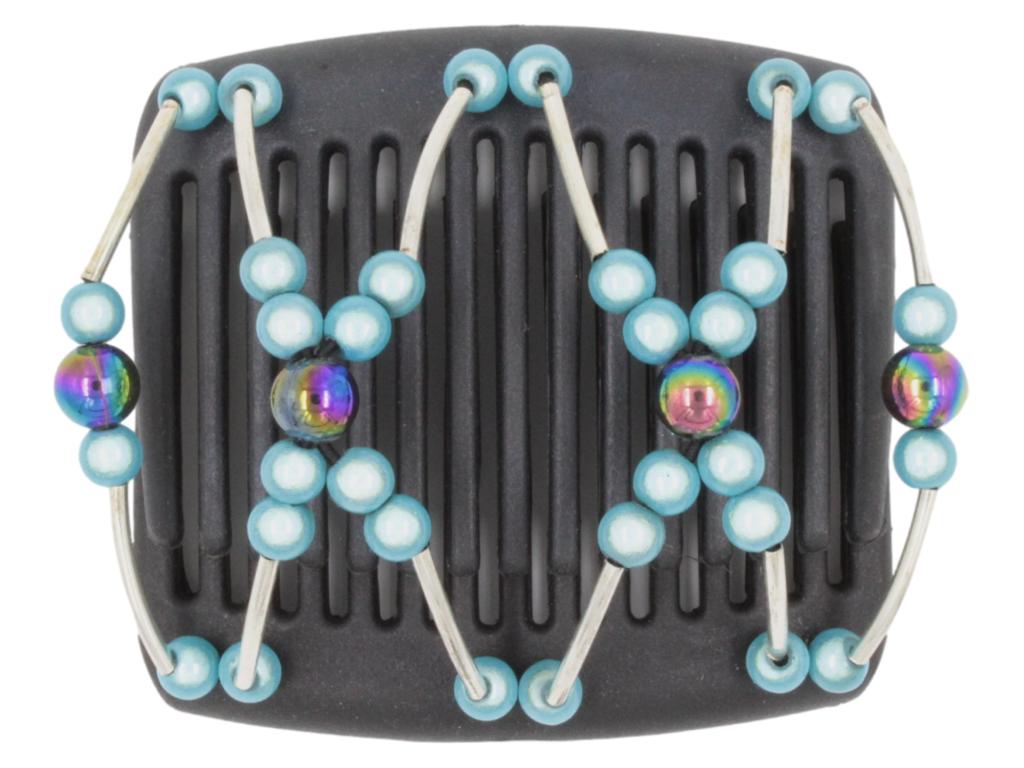 African Butterfly Chameleon Hair Comb - Beada Tube Black 18