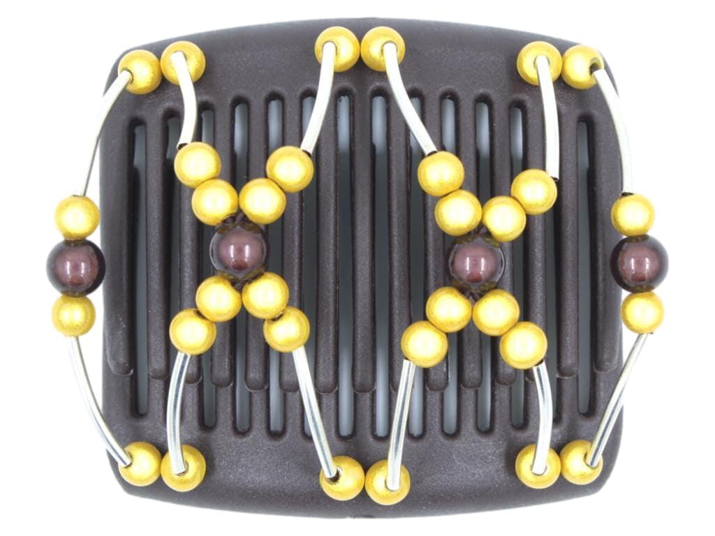 African Butterfly Chameleon Hair Comb - Beada Tube Brown 23