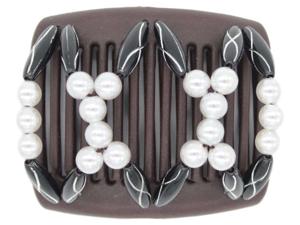 African Butterfly Chameleon Hair Comb - Dalena Brown 19