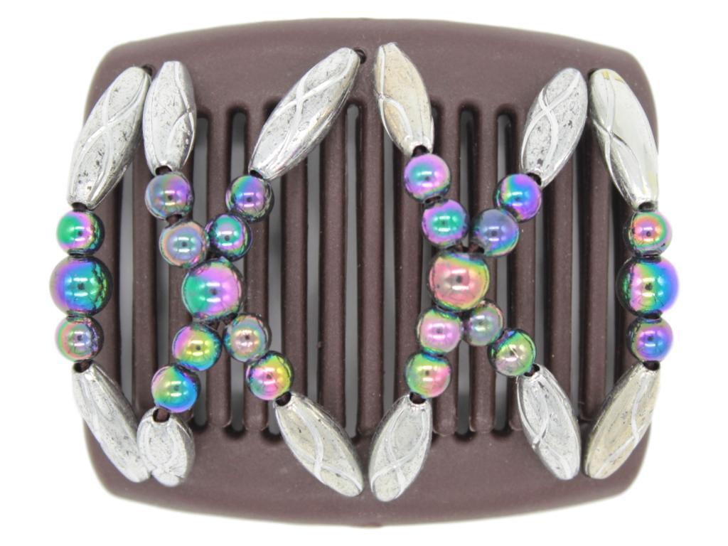 African Butterfly Chameleon Hair Comb - Dalena Brown 20