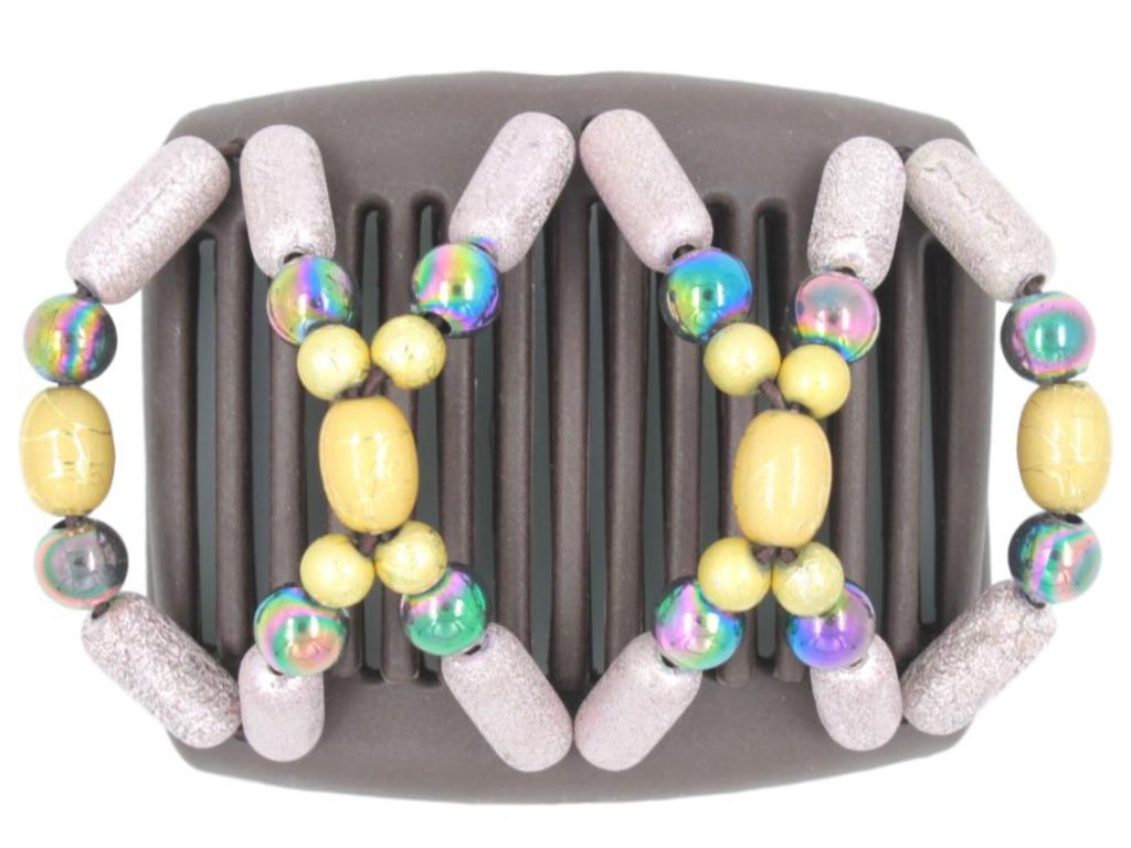 African Butterfly Chameleon Hair Comb - Dalena Brown 24