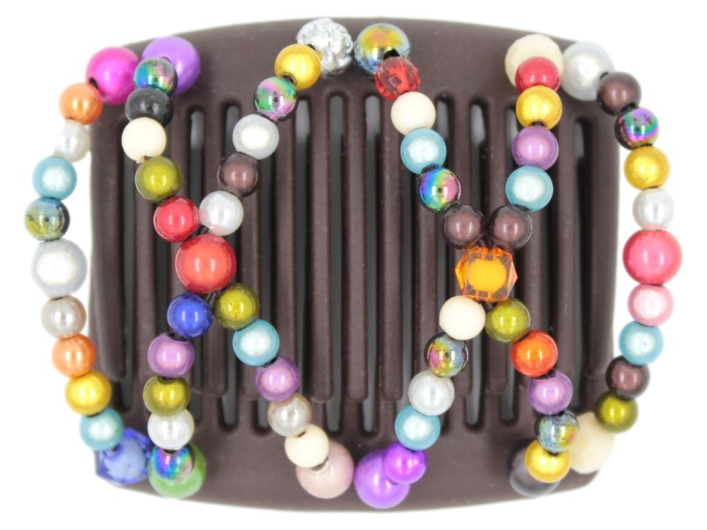 African Butterfly Chameleon Hair Comb - Dalena Brown 32