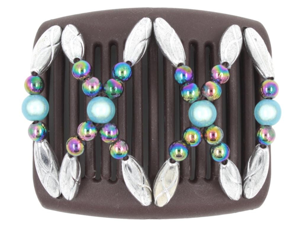 African Butterfly Chameleon Hair Comb - Dalena Brown 41
