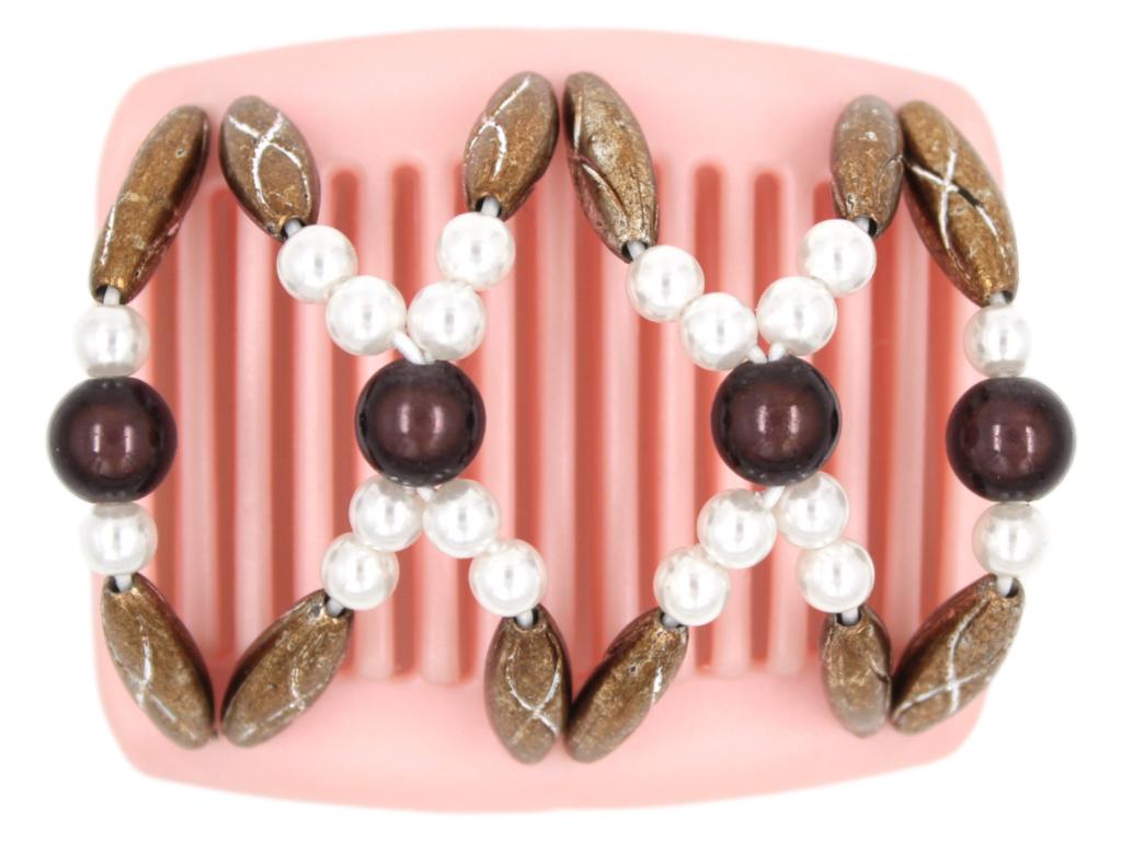 African Butterfly Chameleon Hair Comb - Dalena Pink Pearl 02