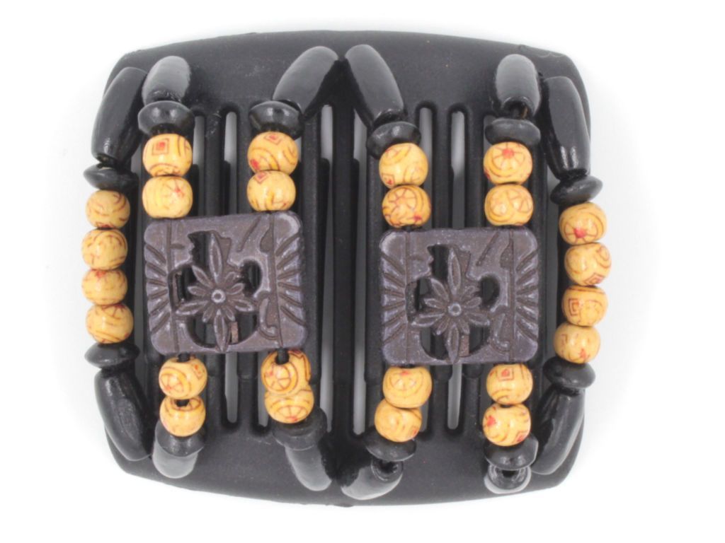 African Butterfly Chameleon Hair Comb - Dupla Black 09