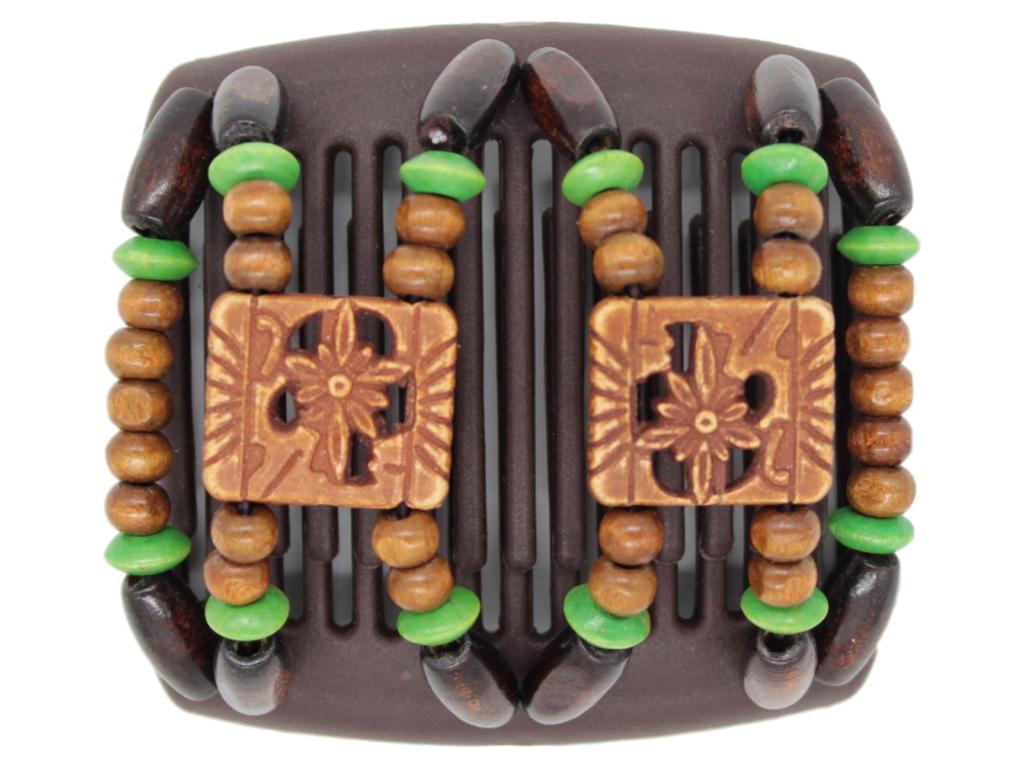 African Butterfly Chameleon Hair Comb - Dupla Brown 27