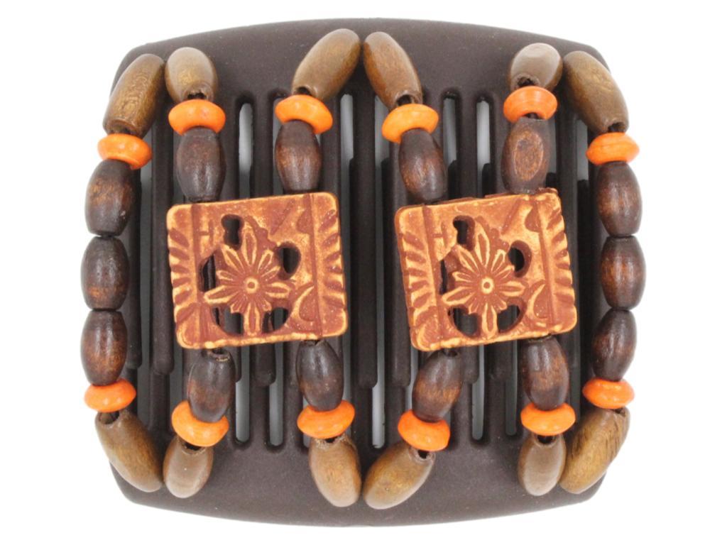 African Butterfly Chameleon Hair Comb - Dupla Brown 46