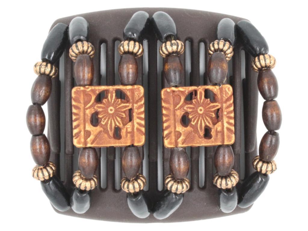 African Butterfly Chameleon Hair Comb - Dupla Brown 47