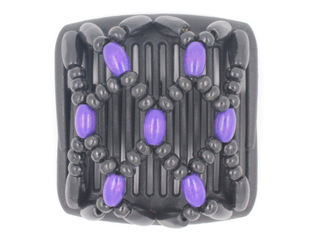 African Butterfly Chameleon Hair Comb - Ndebele Black 08