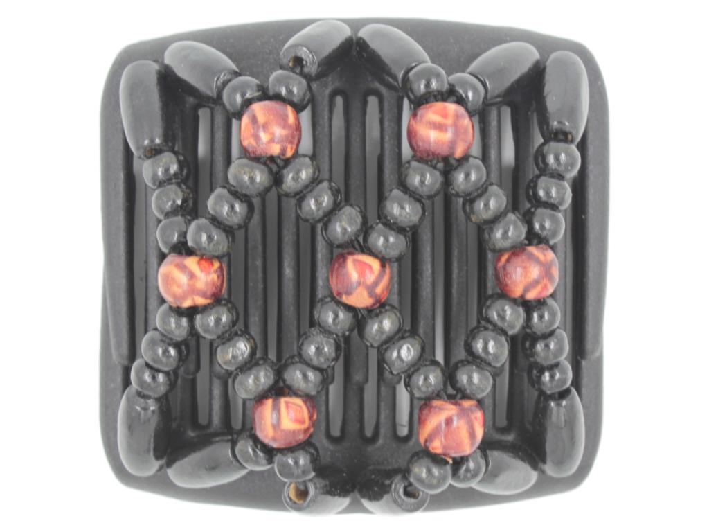 African Butterfly Chameleon Hair Comb - Ndebele Black 12