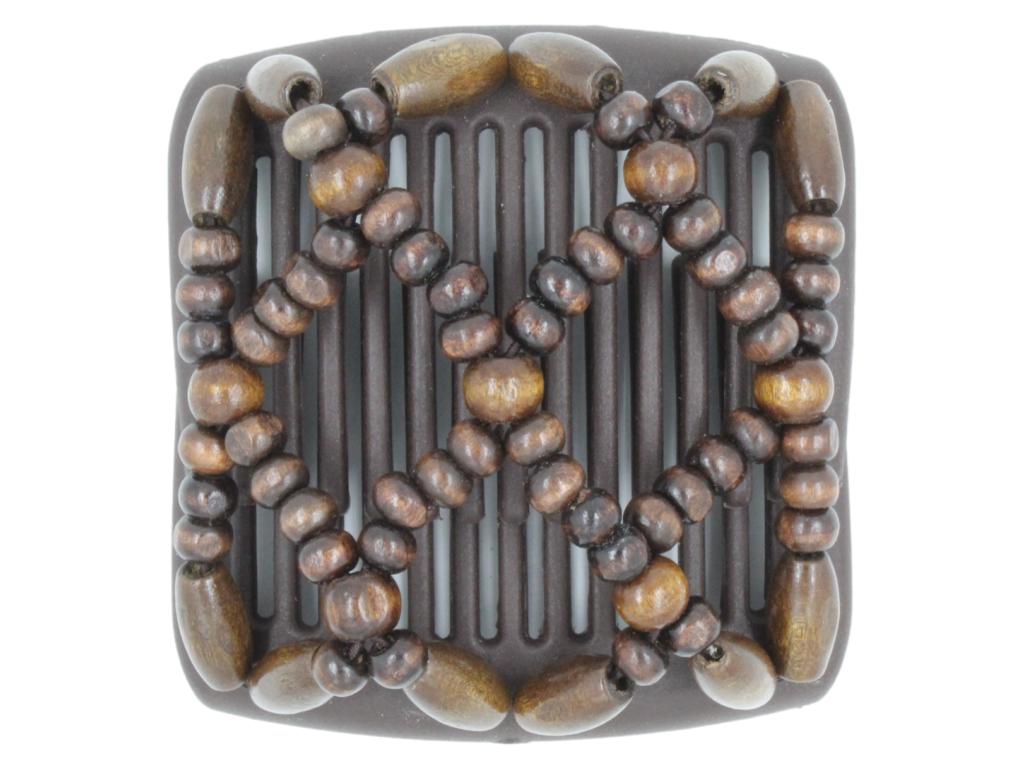 African Butterfly Chameleon Hair Comb - Ndebele Brown 19