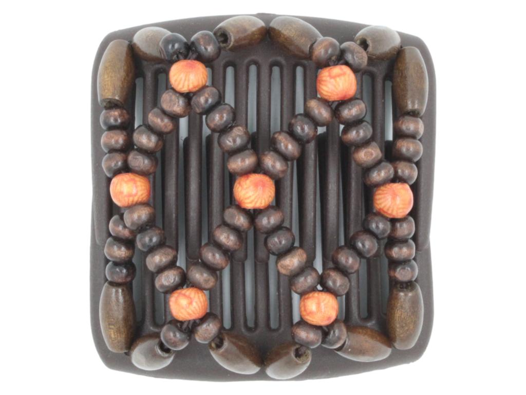 African Butterfly Chameleon Hair Comb - Ndebele Brown 23