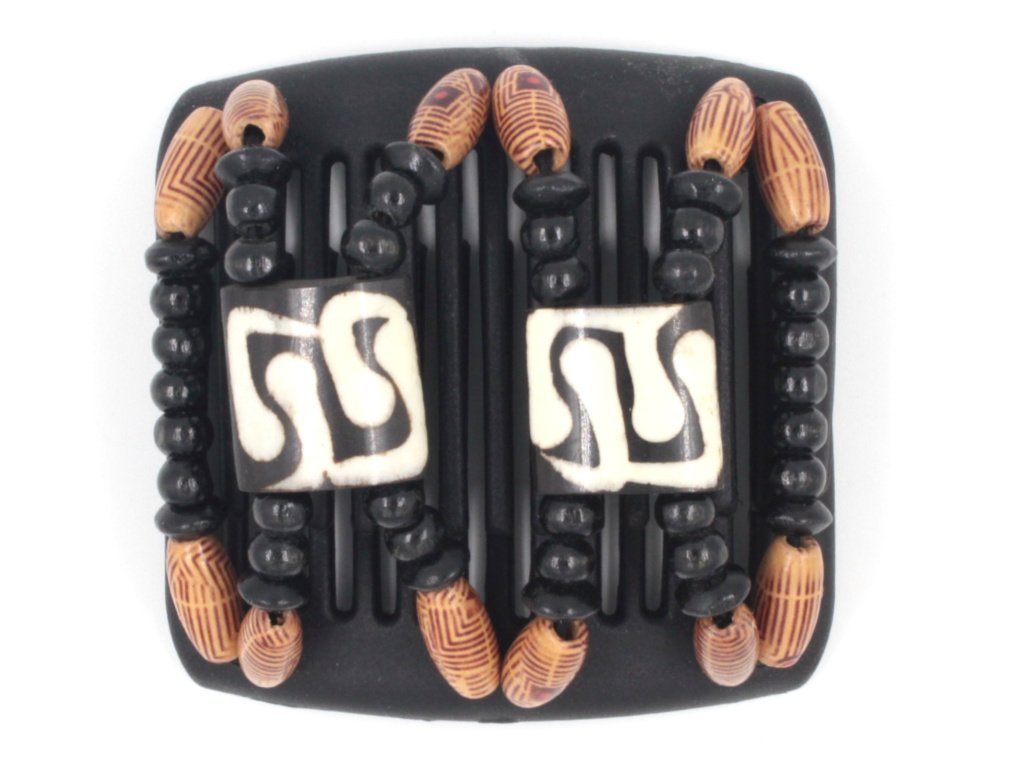 African Butterfly Chameleon Hair Comb - Stones & Bones Black 19